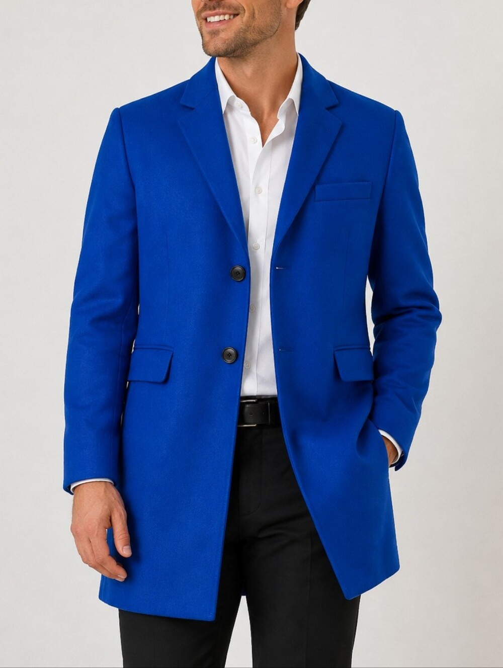 Lars Amadeus Men's Royal Blue Tailored Blazer Jacket Size M